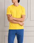 AM SIGNATURE ESSENTIAL COTTON T-SHIRT - YELLOW