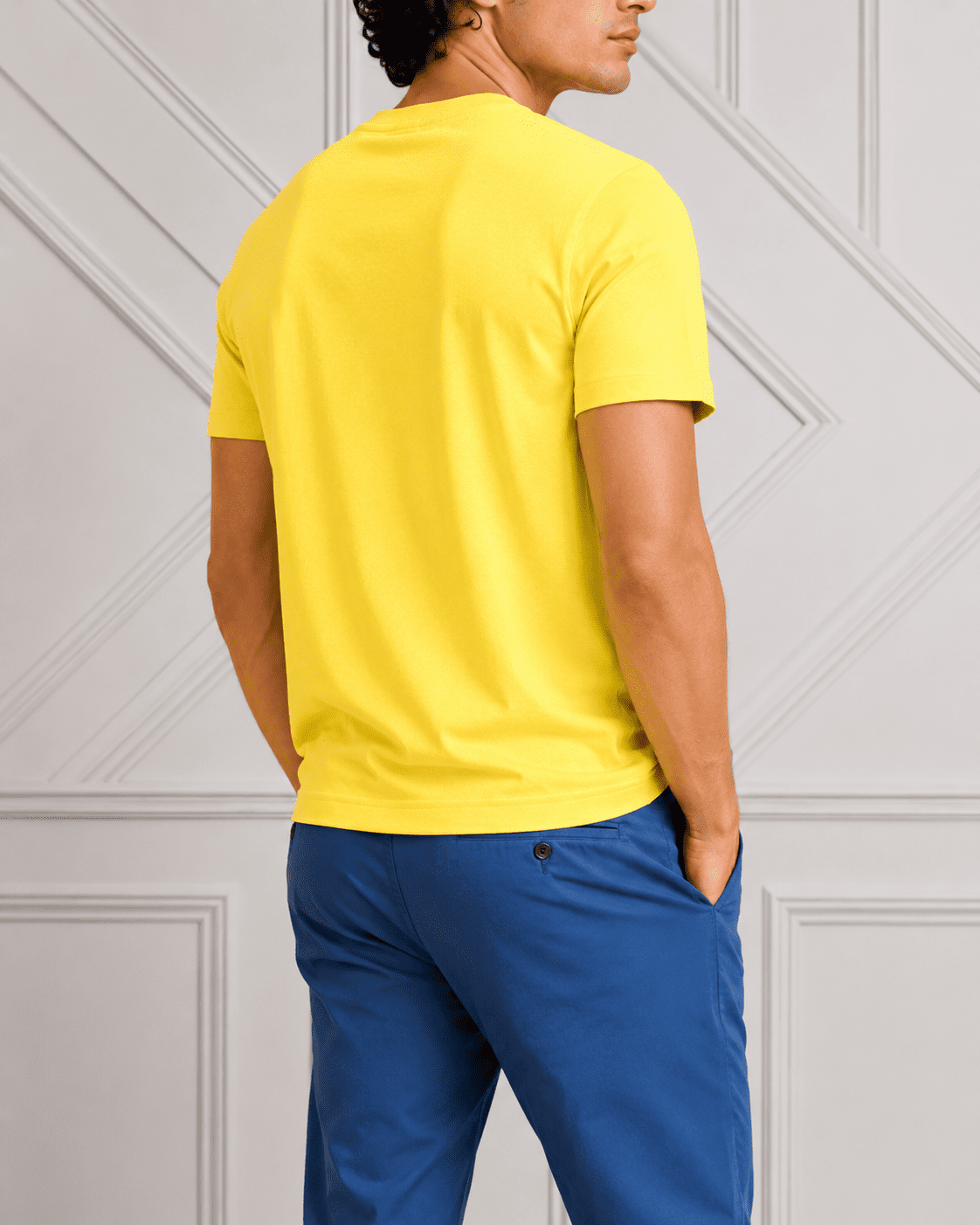 AM SIGNATURE ESSENTIAL COTTON T-SHIRT - YELLOW
