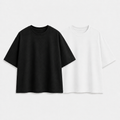 AM SIGNATURE OVERSIZED COTTON PACK OF 2 TEES - BLACK & WHITE
