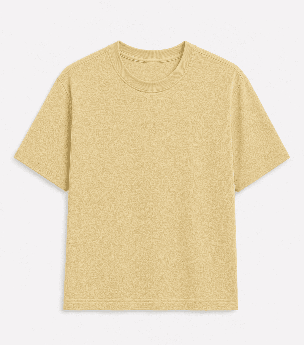 AM SIGNATURE OVERSIZED COTTON T-SHIRT - BEIGE