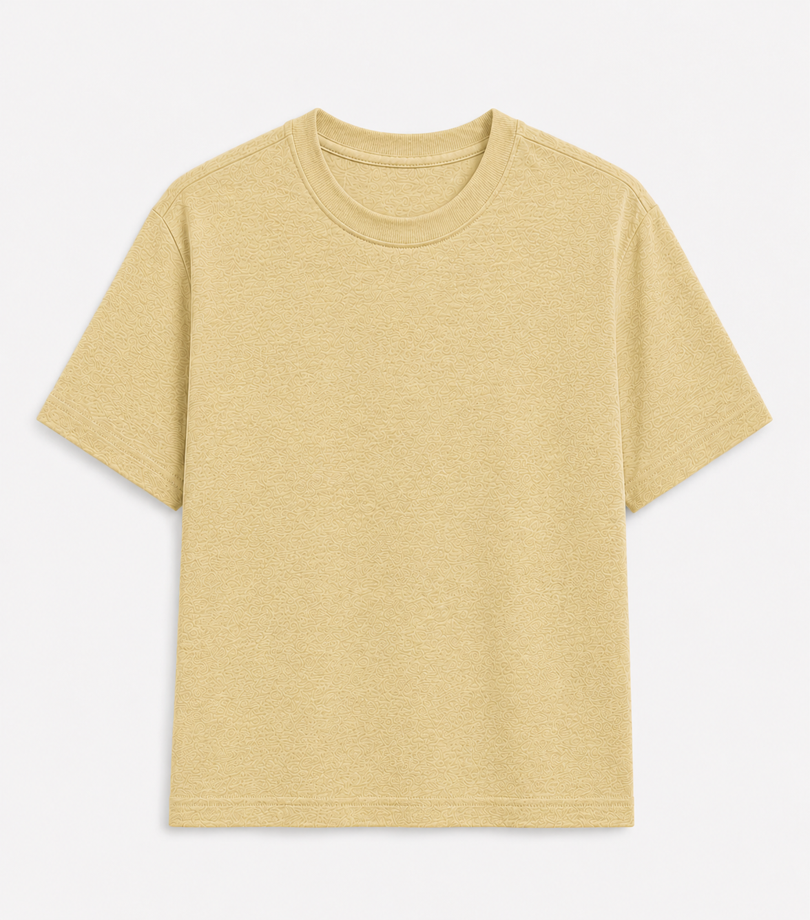 AM SIGNATURE OVERSIZED COTTON T-SHIRT - BEIGE