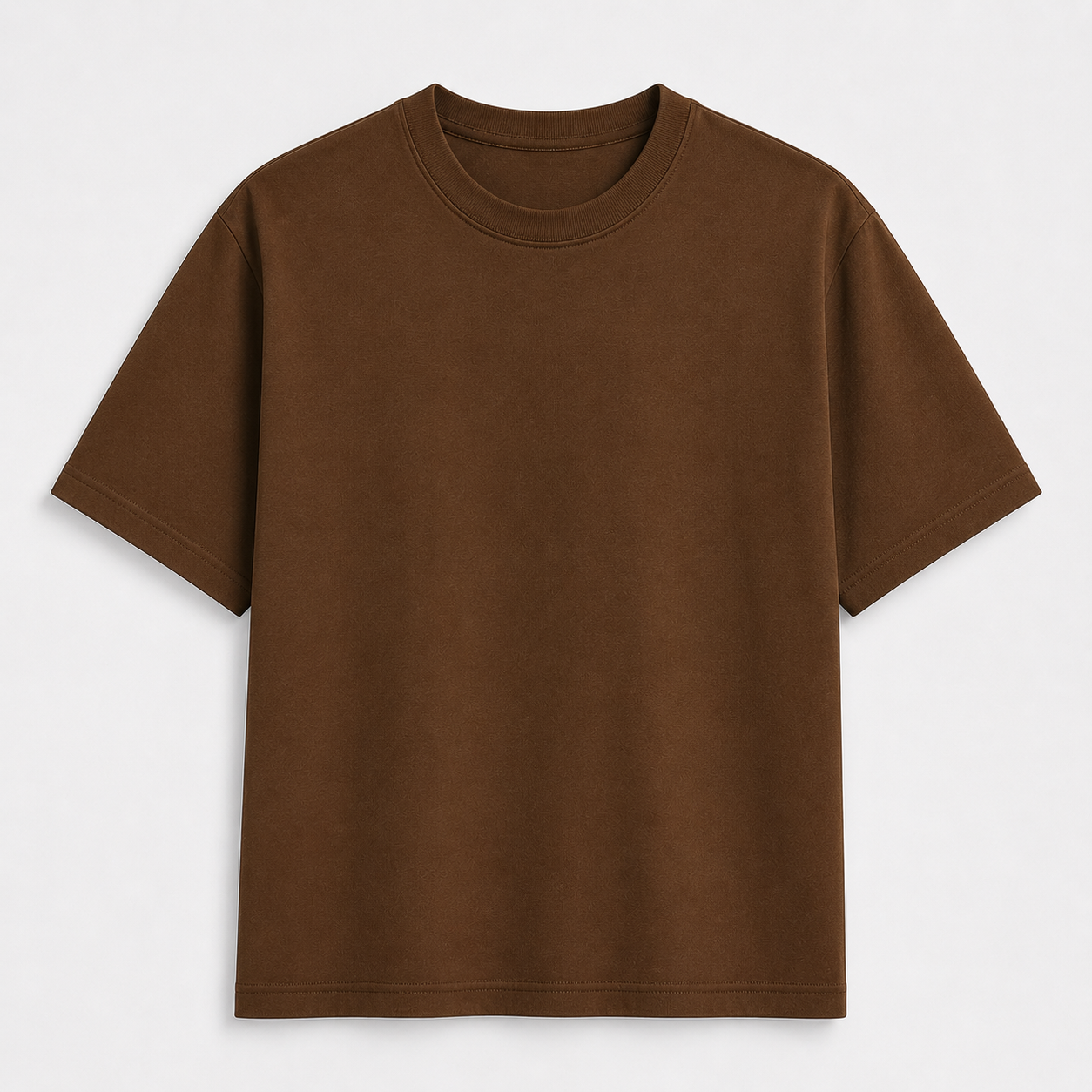 AM SIGNATURE OVERSIZED COTTON T-SHIRT - BROWN