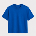 AM SIGNATURE OVERSIZED COTTON T-SHIRT - COBALT BLUE