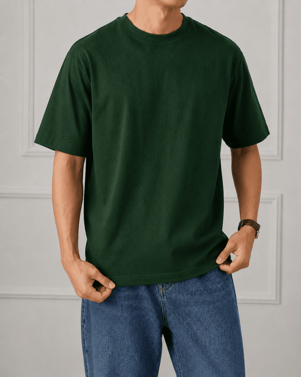 AM SIGNATURE OVERSIZED COTTON T-SHIRT - GREEN
