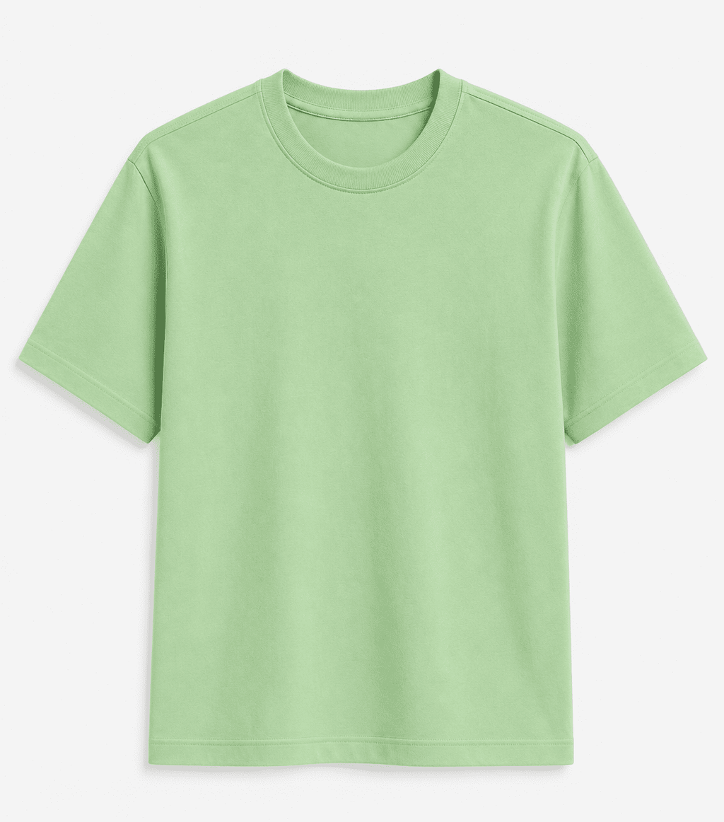 AM SIGNATURE OVERSIZED COTTON T-SHIRT - LIGHT GREEN