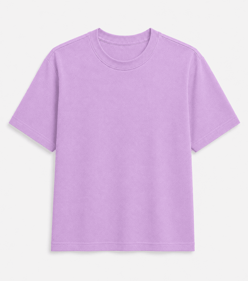 AM SIGNATURE OVERSIZED COTTON T-SHIRT - LIGHT LILAC