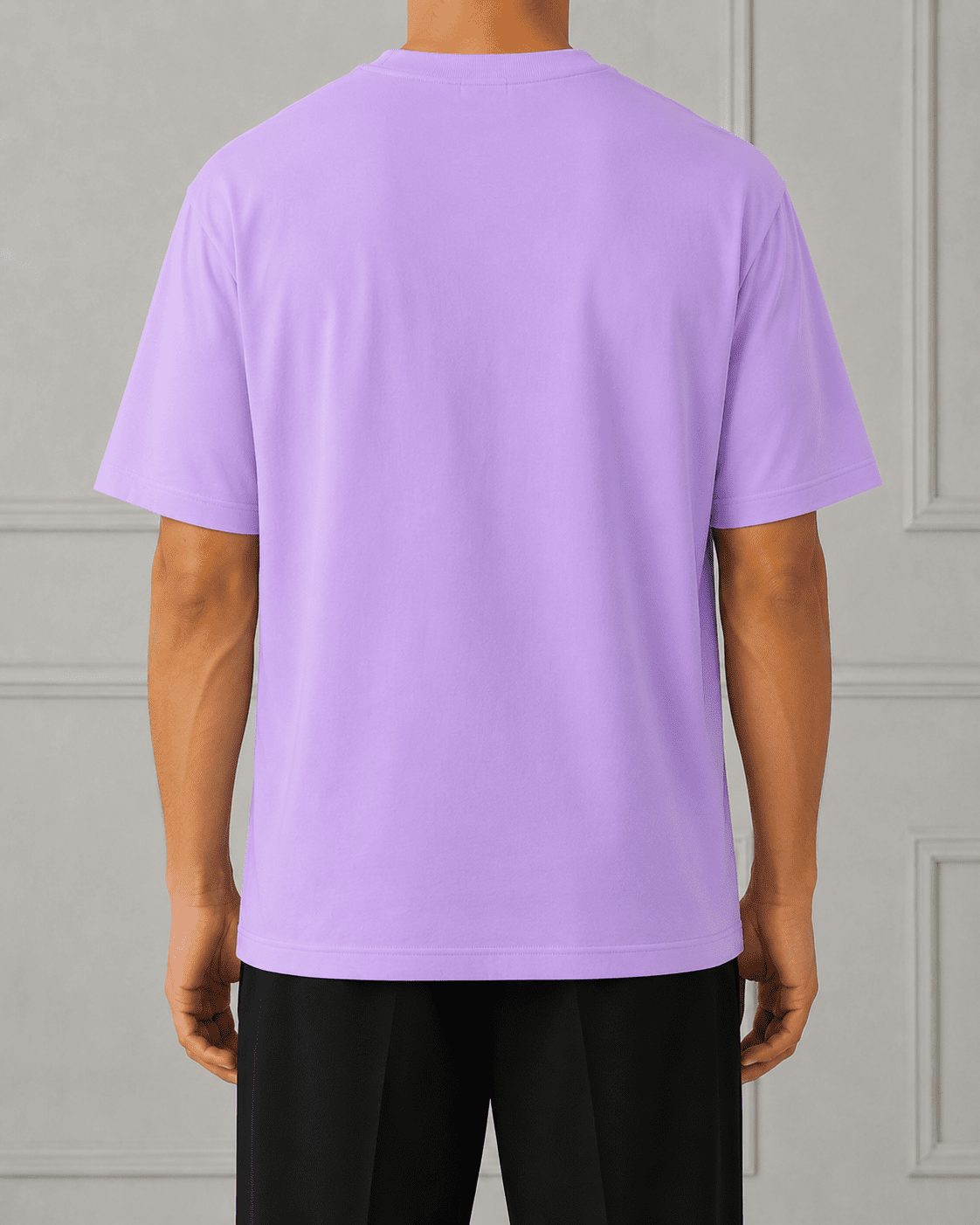 AM SIGNATURE OVERSIZED COTTON T-SHIRT - LIGHT LILAC