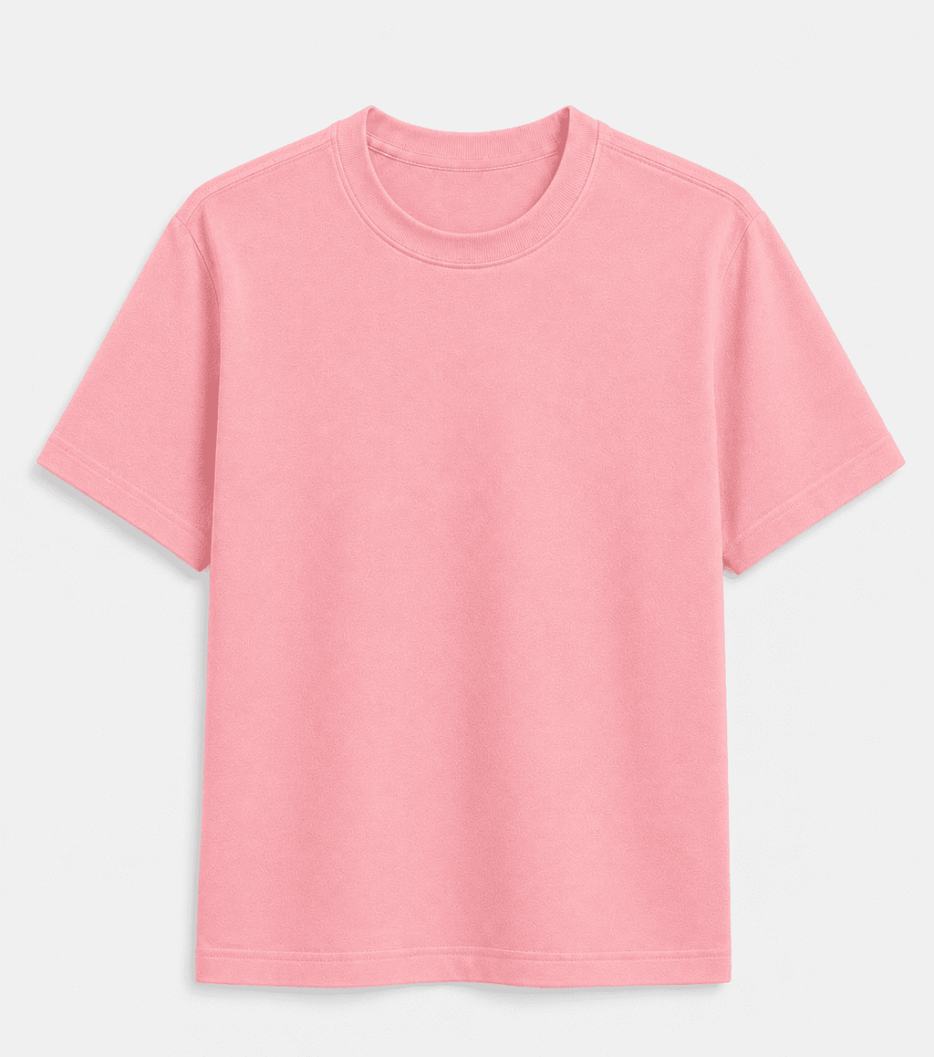 AM SIGNATURE OVERSIZED COTTON T-SHIRT - LIGHT PINK