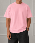 AM SIGNATURE OVERSIZED COTTON T-SHIRT - LIGHT PINK
