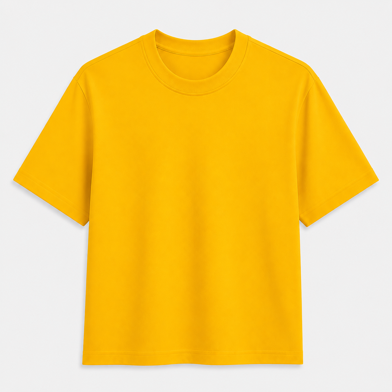 AM SIGNATURE OVERSIZED COTTON T-SHIRT - MUSTARD