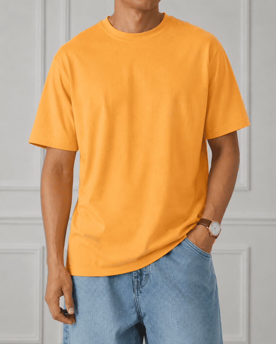 AM SIGNATURE OVERSIZED COTTON T-SHIRT - SUNSET PEACH