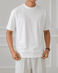 AM SIGNATURE OVERSIZED COTTON T-SHIRT - WHITE