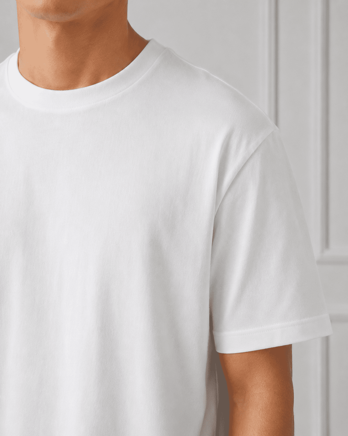 AM SIGNATURE OVERSIZED COTTON T-SHIRT - WHITE