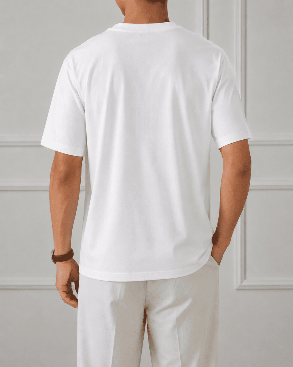 AM SIGNATURE OVERSIZED COTTON T-SHIRT - WHITE