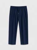 AM SIGNATURE PREMIUM RELAXED-FIT TROUSER - NAVY