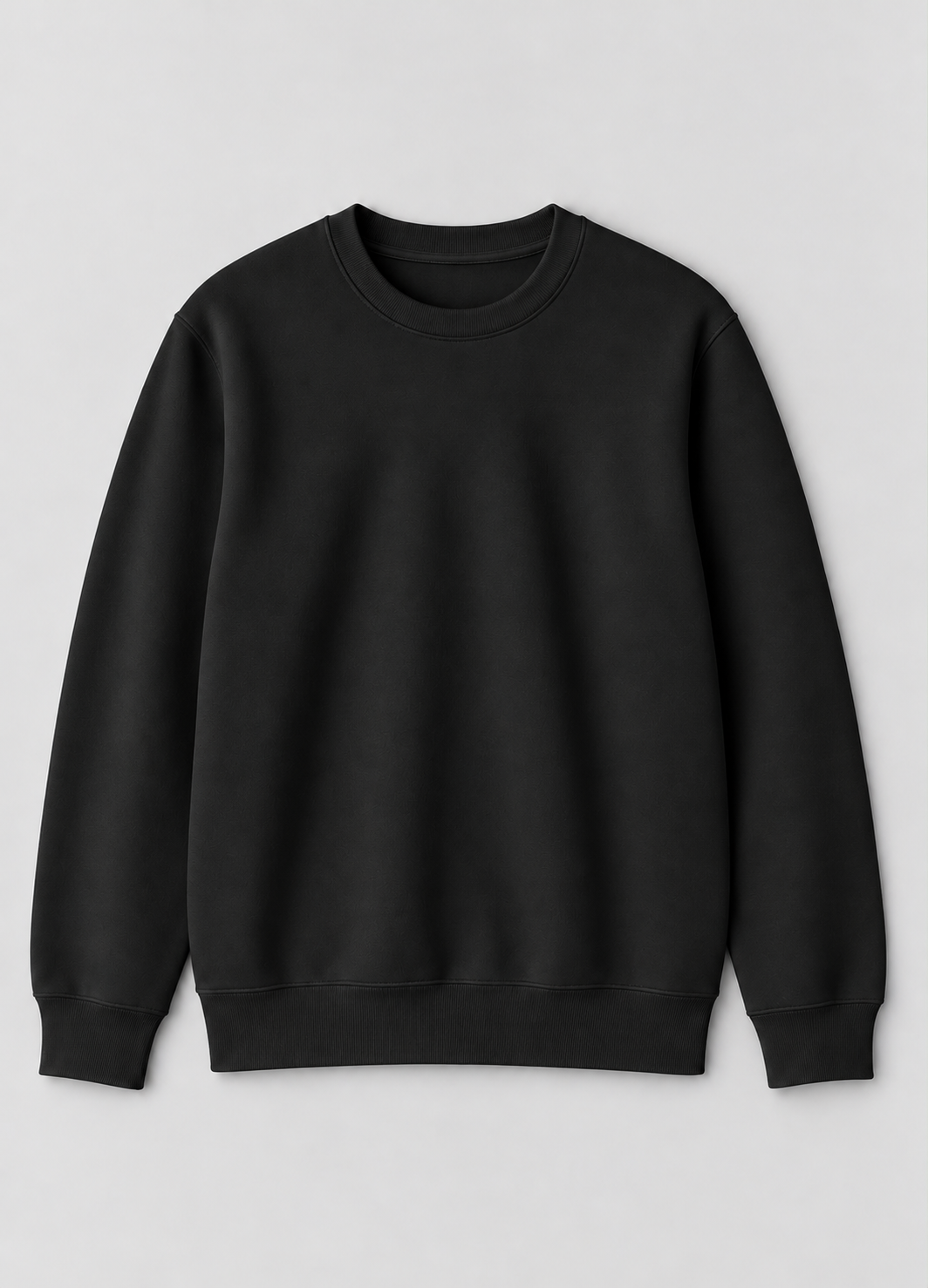 Basic Crew Neck Sweatshirt - Black