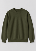 Basic Crew Neck Sweatshirt - Olive Green
