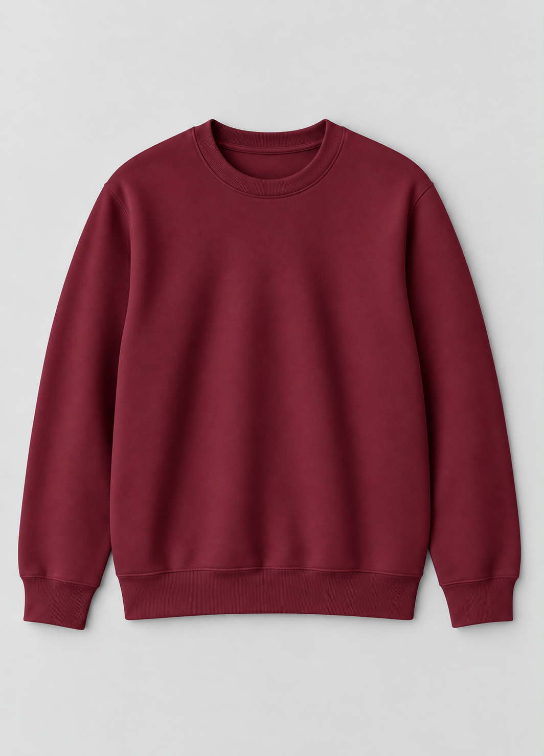 Basic Crew Neck Sweatshirt - Maroon