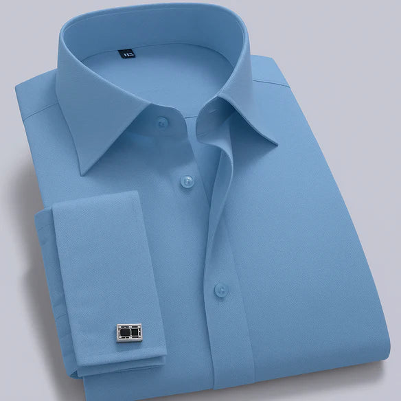 PREMIUM LIGHT BLUE COTTON FORMAL SHIRT WITH FRENCH CUFFS