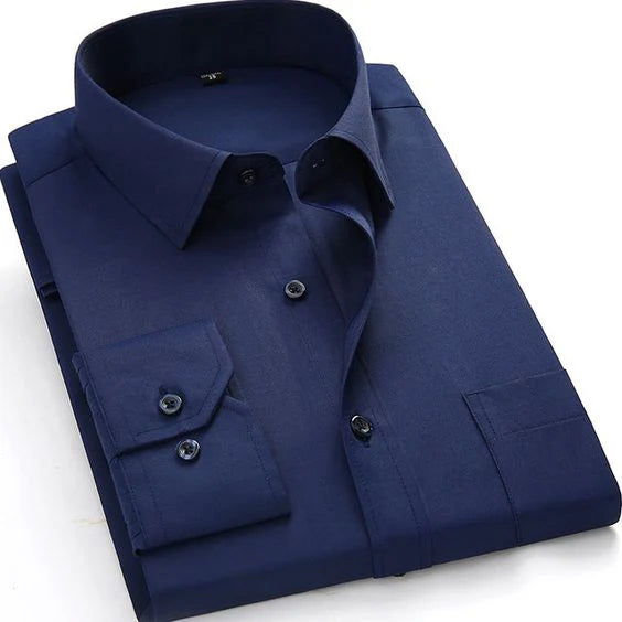 PREMIUM NAVY BLUE COTTON FORMAL SHIRT
