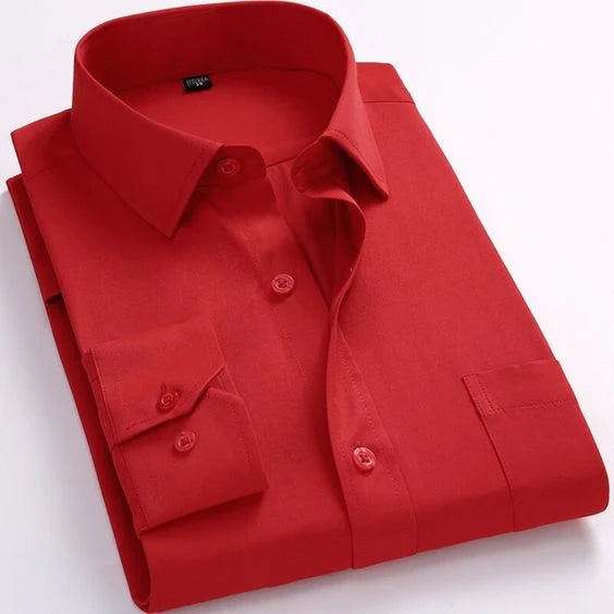 PREMIUM CHERRY RED COTTON FORMAL SHIRT