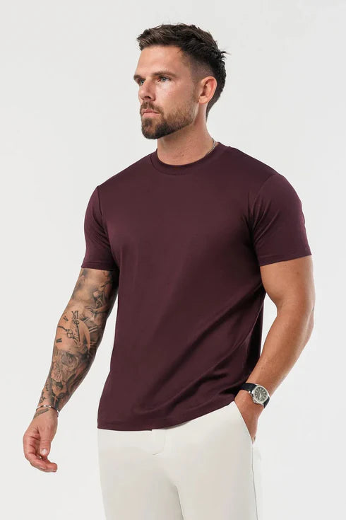 ESSENTIAL WINE MAROON PREMIUM COTTON T-SHIRT