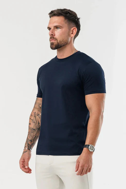 ESSENTIAL NAVY PREMIUM COTTON T-SHIRT